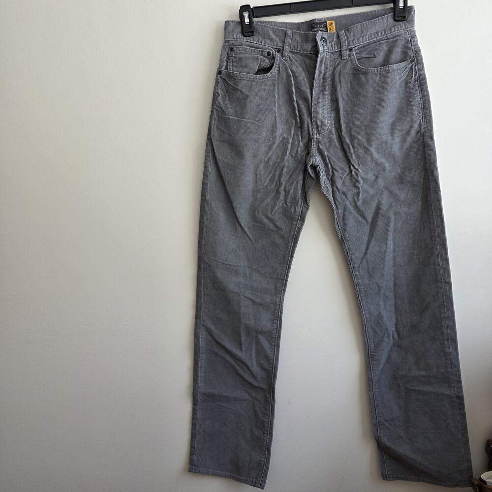 J‎ Crew Corduroy Pants Mens 30x32 Gray Stretch Slim Casual Preppy NWT Acedemia